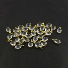 Crystal quartz 11x7mm marquise briolette silver pendant